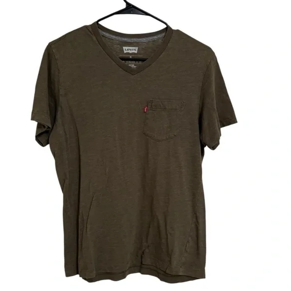 Levi’s Olive Green V Neck Pocket Tee Men’s Size Medium - Picture 1 of 4